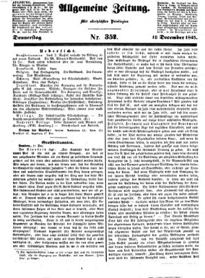 Allgemeine Zeitung Donnerstag 18. Dezember 1845