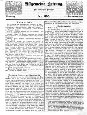 Allgemeine Zeitung Sonntag 21. Dezember 1845