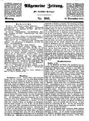 Allgemeine Zeitung Montag 22. Dezember 1845