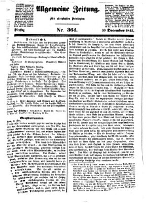 Allgemeine Zeitung Dienstag 30. Dezember 1845