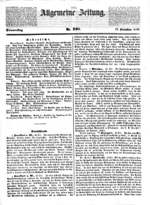 Allgemeine Zeitung Donnerstag 17. Oktober 1850