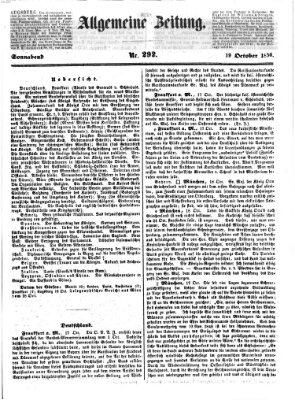 Allgemeine Zeitung Samstag 19. Oktober 1850