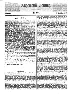 Allgemeine Zeitung Montag 21. Oktober 1850