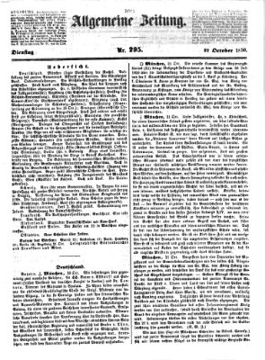 Allgemeine Zeitung Dienstag 22. Oktober 1850