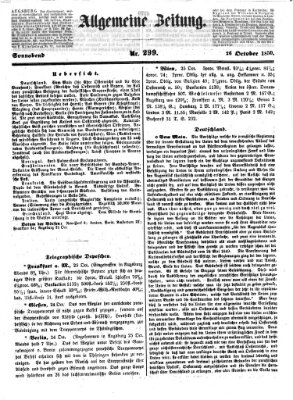 Allgemeine Zeitung Samstag 26. Oktober 1850