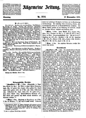 Allgemeine Zeitung Sonntag 10. November 1850