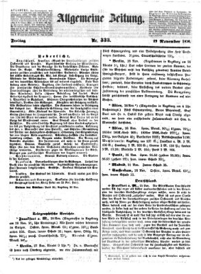 Allgemeine Zeitung Freitag 29. November 1850