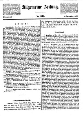 Allgemeine Zeitung Samstag 7. Dezember 1850