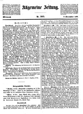 Allgemeine Zeitung Mittwoch 11. Dezember 1850