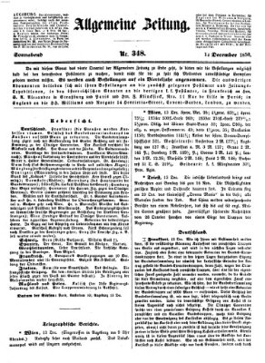 Allgemeine Zeitung Samstag 14. Dezember 1850