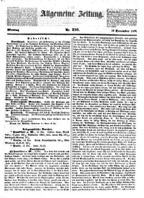 Allgemeine Zeitung Montag 16. Dezember 1850