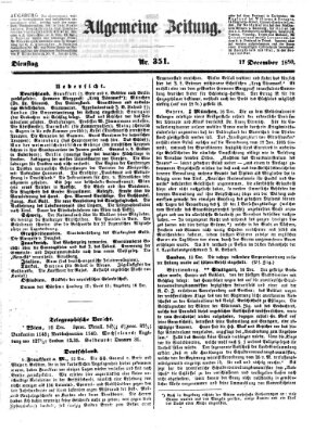 Allgemeine Zeitung Dienstag 17. Dezember 1850