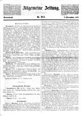 Allgemeine Zeitung Samstag 21. Dezember 1850