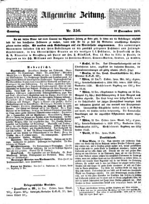 Allgemeine Zeitung Sonntag 22. Dezember 1850