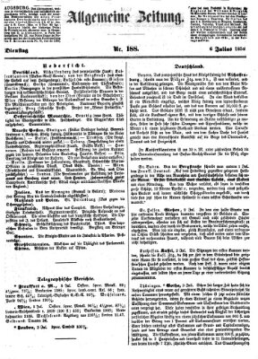 Allgemeine Zeitung Dienstag 6. Juli 1852