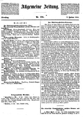 Allgemeine Zeitung Dienstag 13. Juli 1852