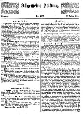 Allgemeine Zeitung Sonntag 18. Juli 1852