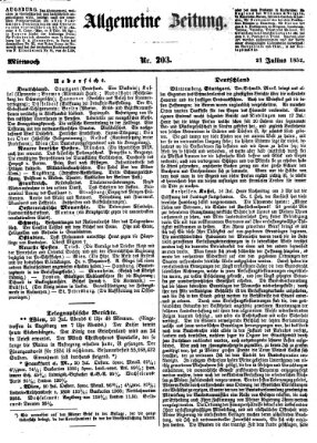 Allgemeine Zeitung Mittwoch 21. Juli 1852