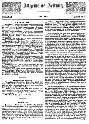 Allgemeine Zeitung Samstag 31. Juli 1852