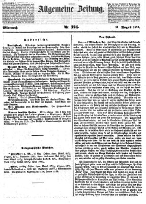 Allgemeine Zeitung Mittwoch 11. August 1852