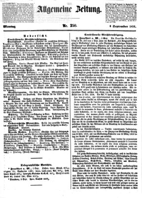 Allgemeine Zeitung Montag 6. September 1852