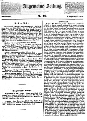 Allgemeine Zeitung Mittwoch 8. September 1852