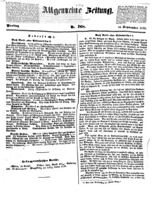 Allgemeine Zeitung Freitag 24. September 1852