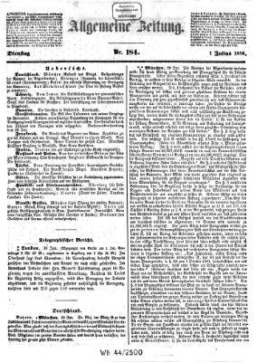 Allgemeine Zeitung Dienstag 1. Juli 1856