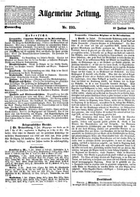 Allgemeine Zeitung Donnerstag 10. Juli 1856