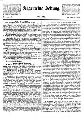 Allgemeine Zeitung Samstag 12. Juli 1856