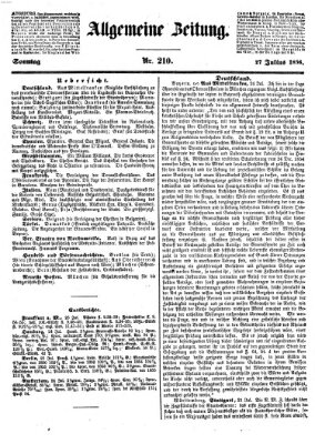 Allgemeine Zeitung Sonntag 27. Juli 1856