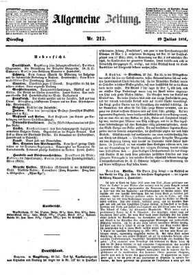 Allgemeine Zeitung Dienstag 29. Juli 1856