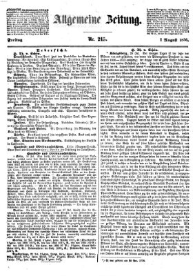 Allgemeine Zeitung Freitag 1. August 1856