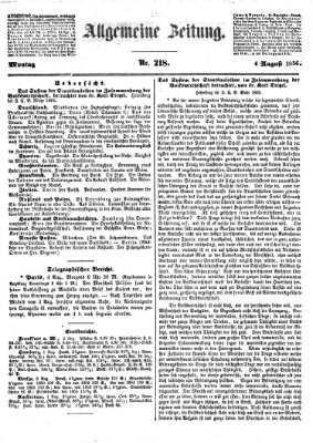 Allgemeine Zeitung Montag 4. August 1856