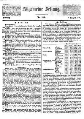 Allgemeine Zeitung Dienstag 5. August 1856