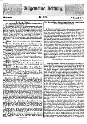 Allgemeine Zeitung Mittwoch 6. August 1856