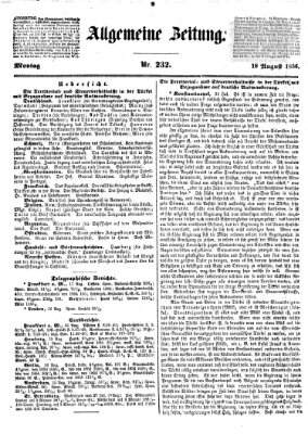 Allgemeine Zeitung Montag 18. August 1856