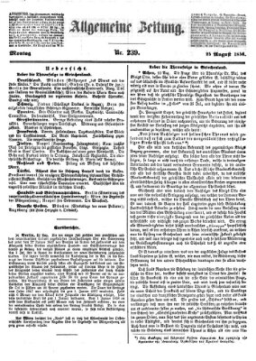 Allgemeine Zeitung Montag 25. August 1856