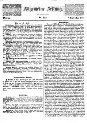 Allgemeine Zeitung Montag 8. September 1856