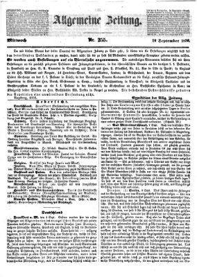 Allgemeine Zeitung Mittwoch 10. September 1856