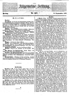 Allgemeine Zeitung Freitag 12. September 1856