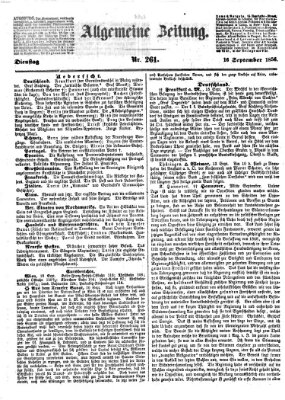 Allgemeine Zeitung Dienstag 16. September 1856