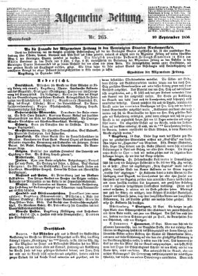 Allgemeine Zeitung Samstag 20. September 1856