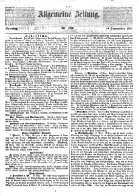 Allgemeine Zeitung Sonntag 21. September 1856