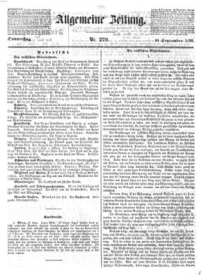 Allgemeine Zeitung Donnerstag 25. September 1856