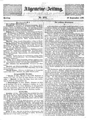 Allgemeine Zeitung Freitag 26. September 1856