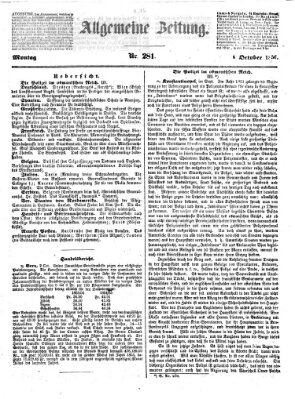 Allgemeine Zeitung Montag 6. Oktober 1856