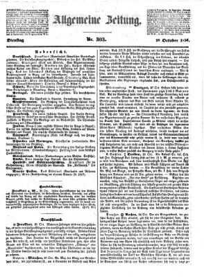 Allgemeine Zeitung Dienstag 28. Oktober 1856