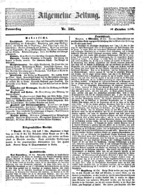 Allgemeine Zeitung Donnerstag 30. Oktober 1856