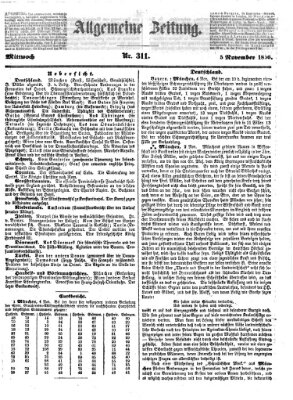 Allgemeine Zeitung Mittwoch 5. November 1856